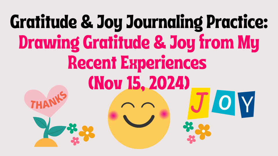 Icons depicting gratitude and joy for journaling practice: happy smile, 'Thanks' icon, and 'Joy' icon