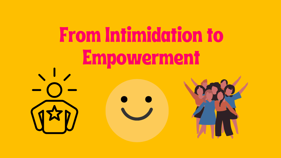 Smiling person radiating confidence and positivity, symbolizing the journey from intimidation to empowerment and the desire to connect with compassionate people.