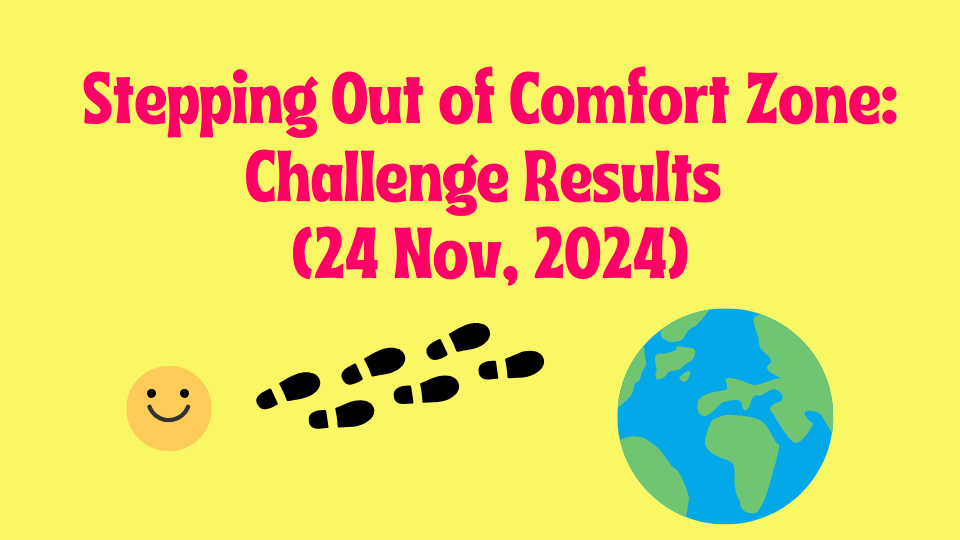 Footprints symbolizing personal growth and challenges while stepping out of the comfort zone, representing results of the Stepping Out of Comfort Zone Challenge on 24 Nov, 2024.